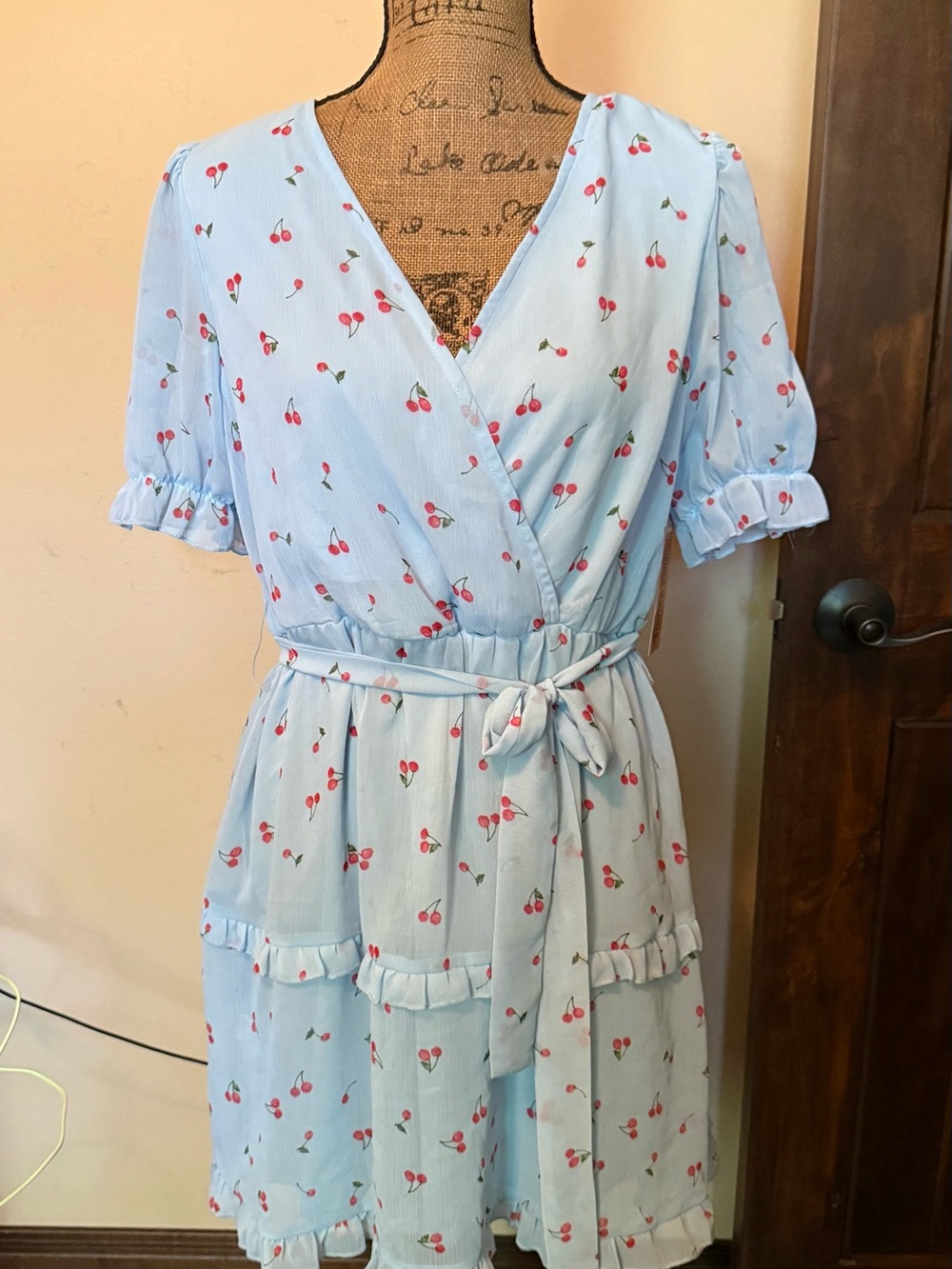 Inspired Hearts Light Blue Dress with cherries/New with tag!